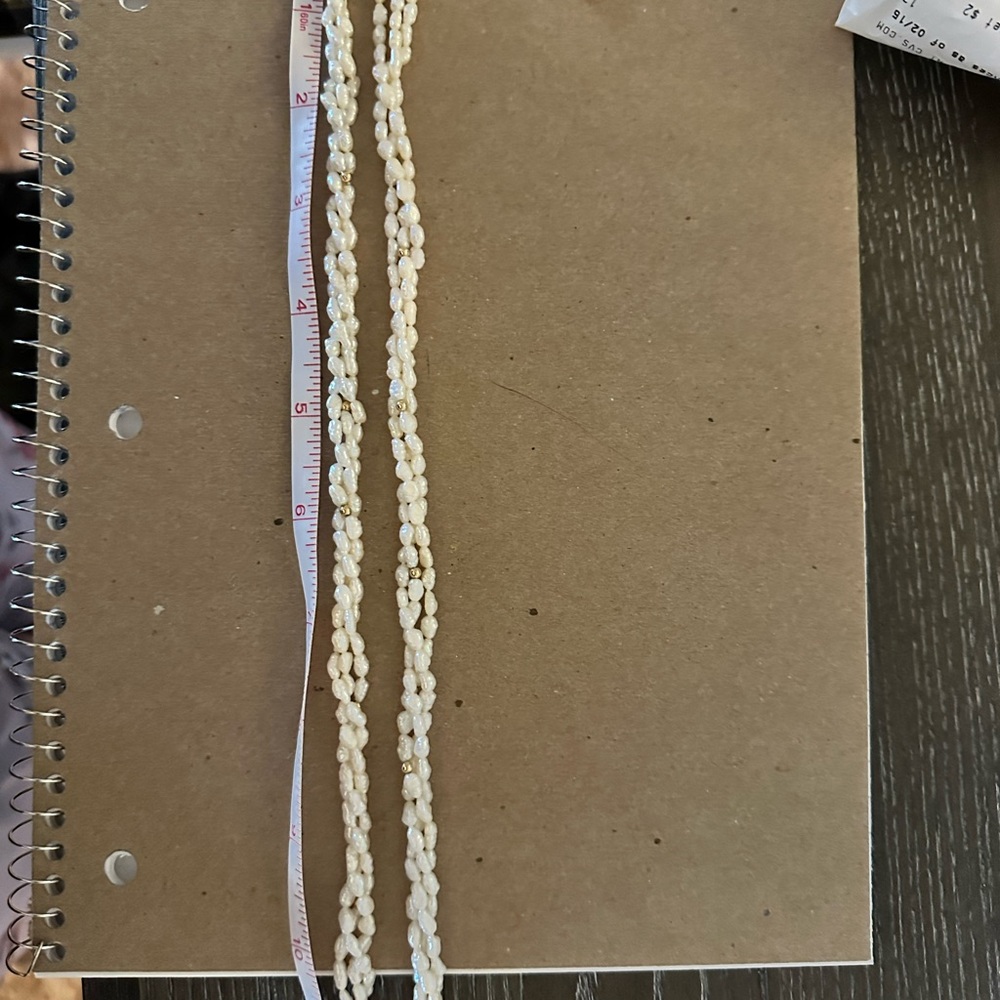 Multi-Strand Freshwater Pearl Beaded Necklace with Gold Accents 14K gold clasp - Picture 14 of 16